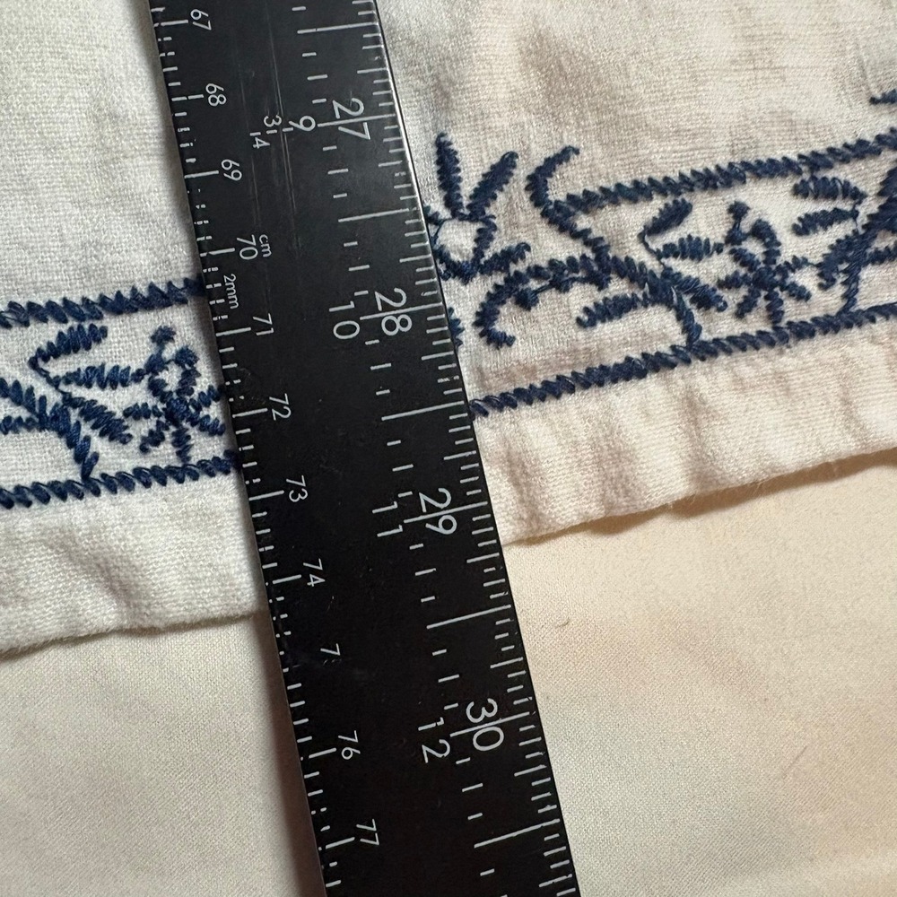 Abercrombie & Fitch XL Cream Capri Italy Embroidered Linen Blend Camp Collar - Picture 7 of 8